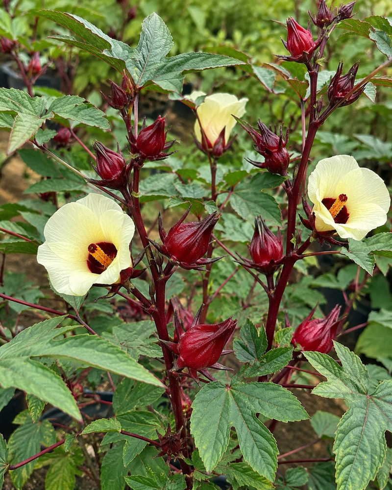 Zinger Hibiscus (Roselle) Starter Plant